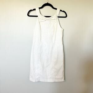 Lilly Pulitzer Henley dress striped gold metallic bow sheath dress women’s 4 nwt